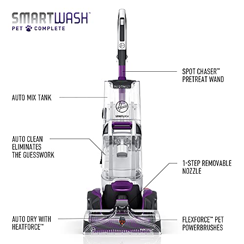 Hoover SmartWash Automatic Carpet Cleaner Spot Chaser Stain Remover Wand, Shampooer Machine for Pets, with Storage Mat, FH53050