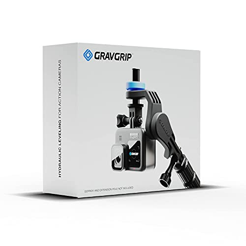 GRAVGRIP V2 Hydraulic Leveling Mount for Action Camera, GoPro, DJI, Insta360 - Pocket-Sized Leveler, Gimbal, JIB - No Batteries, No Charging, Waterproof, Ultra-Compact, Durable