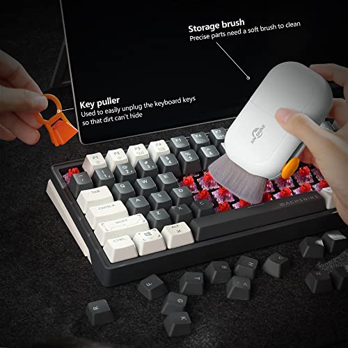 SIN SHINE 7-in-1 Electronics Cleaner Kit - Laptop Cleaner Keyboard Cleaner Set with Keyboard Brush - Electronic Cleaner Box for PC Monitor, TV, Phone, Computer (BBH01-White)
