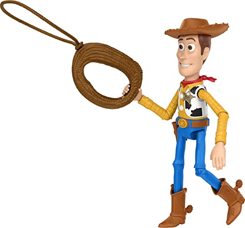 Pixar Toys Disney Story Launching Lasso Woody 12 in Action Figure with Accessory, Authentic Posable Detailed, Movie Collectable, Gift Ages 3 Years & Up