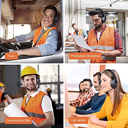 EKSA Noise Canceling Trucker Bluetooth Headset with Microphone Wireless Over Ear Headphones, 99ft Long Wireless Range, Up to 30 Hours of Talk Time, All-Day Comfort Trucker Headset with Mute Button