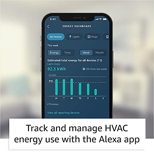 Amazon Smart Thermostat - Easy smartphone control using the Alexa app.