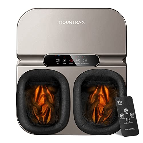 MOUNTRAX Foot Massager Machine with Heat, Gifts for Women Men, Foot Massager for Plantar Fasciitis and Relieve Pain, Deep Kneading Shiatsu Foot Massager, Fits Feet Up to Men Size 12