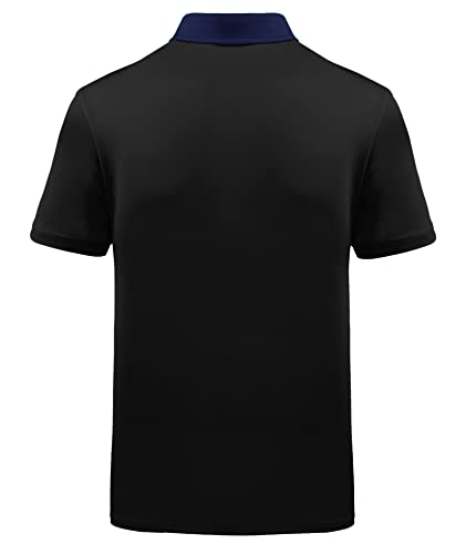 A man golfing in a breathable, moisture-wicking polo shirt.