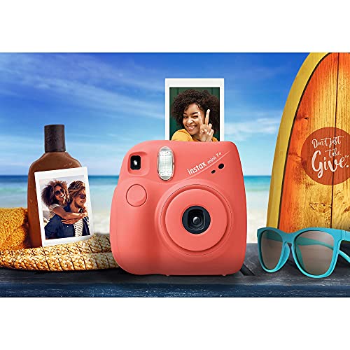 Fujifilm Instax Mini 7+ Camera with - Coral (Renewed)