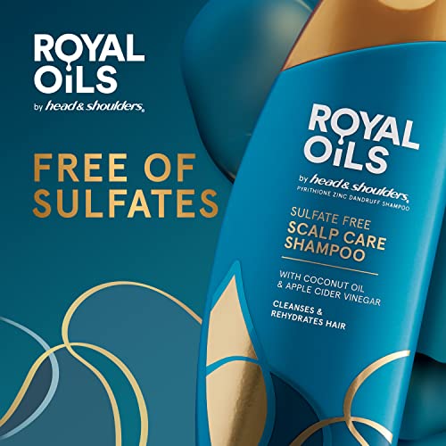 Royal Oils by Head & Shoulders Sulfate Free Scalp Care Shampoo, Moisture Renewal Scalp Balancing Conditioner, and Daily Moisture Scalp Cream Treatment with Coconut Oil and Apple Cider Vinegar