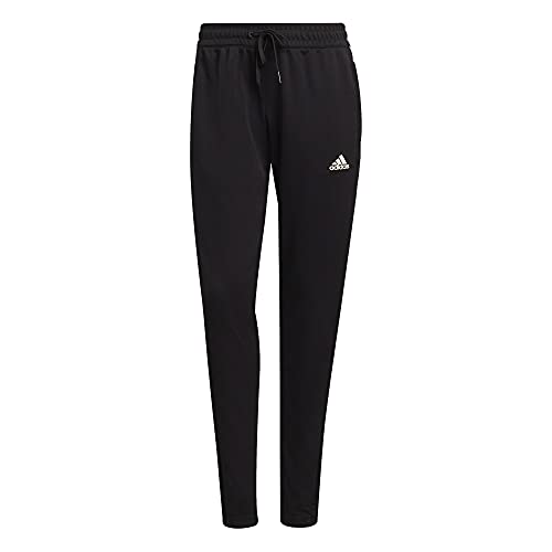 adidas Women's AEROREADY Sereno Slim Tapered-Cut 3-Stripes Pants, Black/White, X-Small/Petite