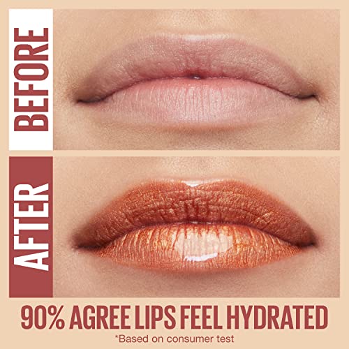 Maybelline New York Lifter Gloss High Shine Lip Gloss with Hyaluronic Acid, Bronzed, 19 Gold