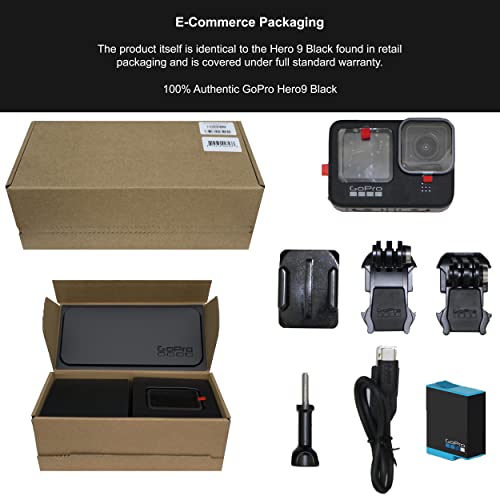 GoPro HERO9 Black - E-Commerce Packaging - Waterproof Action Camera with Front LCD and Touch Rear Screens, 5K Ultra HD Video, 20MP Photos, 1080p Live Streaming, Webcam, Stabilization