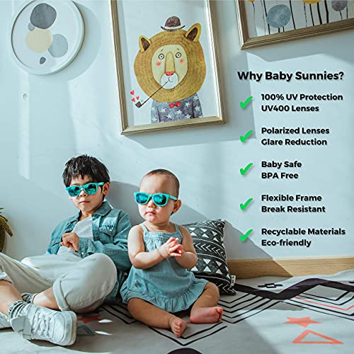 Flexible Polarized Baby Sunglasses with Strap for Toddler Newborn Infant 0-24 Months (Pink)