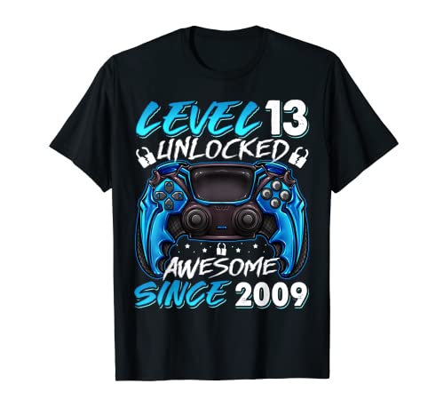 Level 13 Unlocked Awesome Since 2009 13th Birthday Gifts T-Shirt