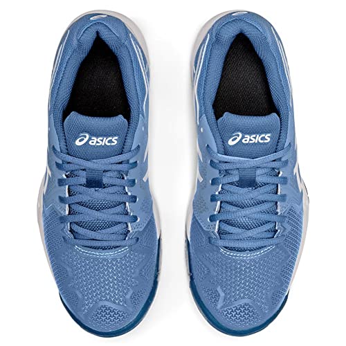 ASICS Kid's Gel-Resolution 8 Grade School Tennis Shoes, 1, Blue Harmony/White