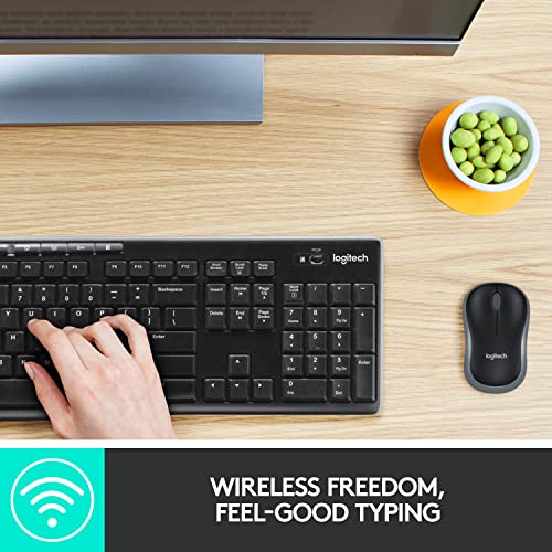 Wireless Keyboard And Mouse Combo For Windows, 2.4 GHz Wireless, Compact Mouse, 8 Multimedia And Shortcut Keys, For PC, Laptop - Black