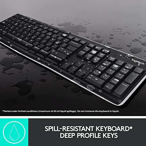 Wireless Keyboard And Mouse Combo For Windows, 2.4 GHz Wireless, Compact Mouse, 8 Multimedia And Shortcut Keys, For PC, Laptop - Black