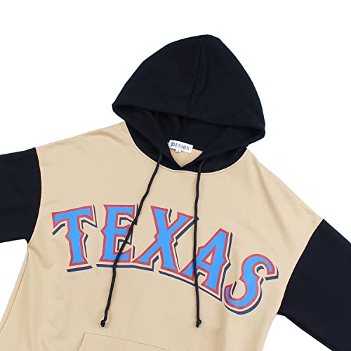 PESION Womens Boston City Baseball Fans Pullover Hoodie Sweatshirt Oversized Hoodies, Navy+ Boston, X-Large