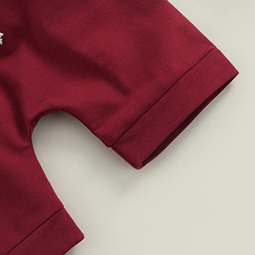 Toddler Baby Boys Clothes Summer Outfit Striped Print Sleeveless Vest Tops Drawstring Shorts Set (Brick Red , 3-6 Months )