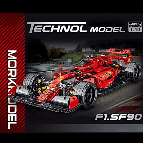 MISINI 1100PCS Technik Building Blocks Racing Car Formula F1 Model ,1:10 MOC Creative Building Block Sports car, Compatible with Lego Technology. (Red)