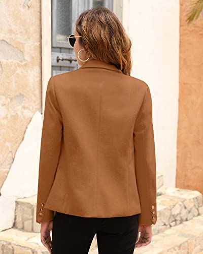 BZB Women's Casual Blazer Front View Brown