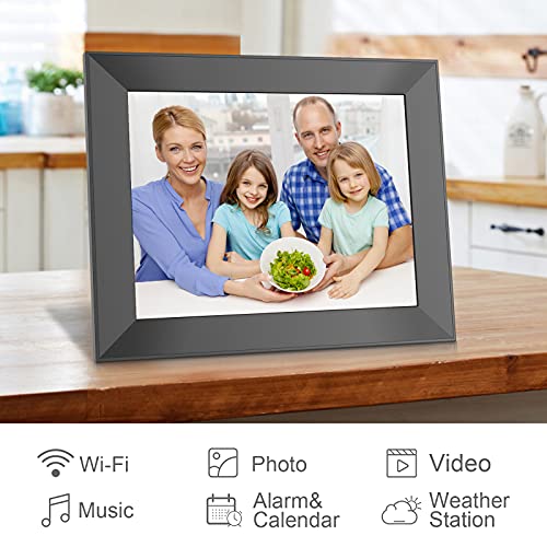 FULLJA Wi-Fi Large Digital Picture Frame 15 Inch, Smart WiFi Digital Photo Frames, HD Touch Screen, 16GB Memory, Share Photos and Videos Via App or Email, Unlimited Cloud Storage, Wall Mountable
