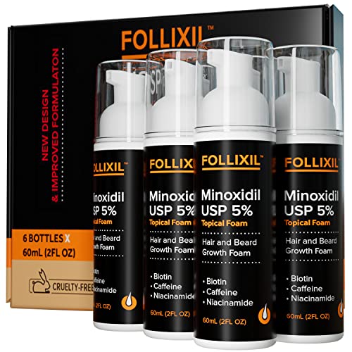 5% Minoxidil for Men and Women Lotion - 1 Month - Hair Growth Serum with Biotin, Caffeine and Niacinamide - Hair Regrowth Treatment For Stronger, Thicker Longer Hair - Stops Hair Thinning