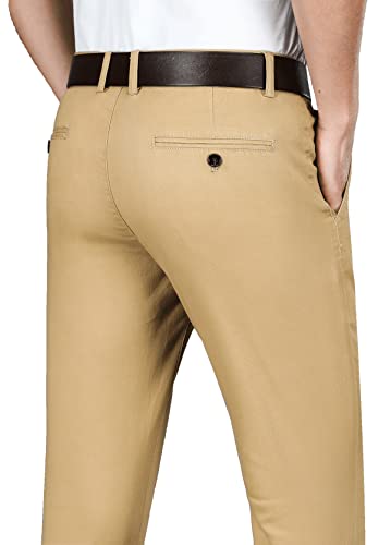 ESSYSHE Men’s Slim Fit Chino Pants Stretch Casual Khaki Pants for Men 011Khaki A34X28