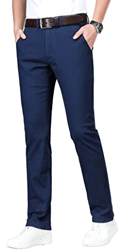 ESSYSHE Men’s Slim Fit Chino Pants Stretch Casual Khaki Pants for Men 011Navy A34X28