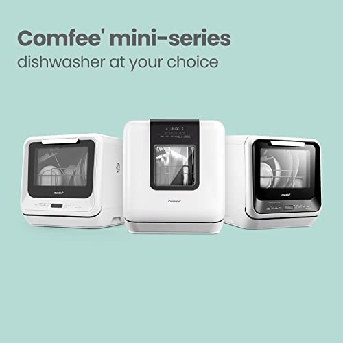Countertop Dishwasher, Portable Dishwasher with 6L Built-in Water Tank, Mini Dishwasher with More Space Inside, 7 Programs, UV Hygiene& Auto Door Open, for Apartments, Dorms& RVs By COMFEE