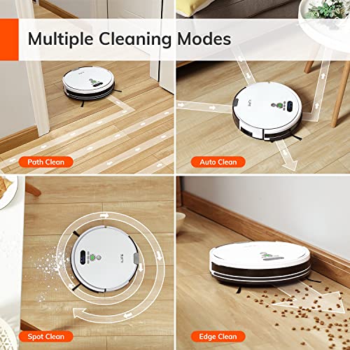 ILIFE V8 Plus Robot Vacuum and Mop, ElectroWall, Big 750ml Dustbin, Enhanced Suction Inlet, Zigzag Cleaning Path, LCD Display, Schedule Function, Self-Charging, Ideal for Hard Floors and Pet Hair.
