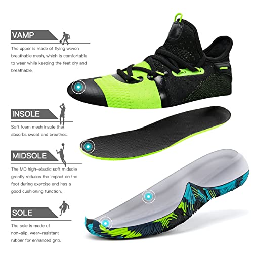 ASHION Kids Basketball Shoes Boys Girls High-Top Sneakers Non-Slip Sport Shoes(Little Kid/Big Kid)