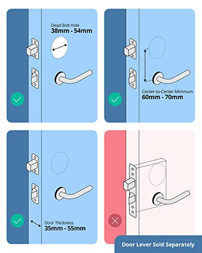 eufy Security Smart Lock Touch, Fingerprint Scanner, Keyless Entry Door Lock, Bluetooth Electronic Deadbolt, Touchscreen Keypad, IP65 Weatherproofing, Compatible with Wi-Fi Bridge