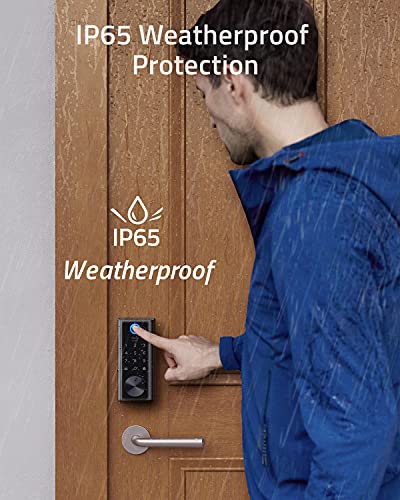 eufy Security Smart Lock Touch, Fingerprint Scanner, Keyless Entry Door Lock, Bluetooth Electronic Deadbolt, Touchscreen Keypad, IP65 Weatherproofing, Compatible with Wi-Fi Bridge