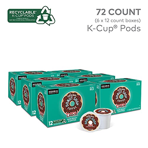 The Original Donut Shop Dark, Single-Serve Keurig K-Cup Pods, Dark Roast Coffee Pods, 72 Count