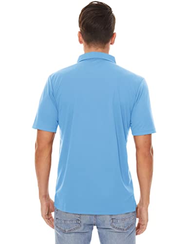 Mens Golf Polo Shirts Short Sleeve Shirts Golf T Shirts for Men Casual Shirts Fishing Shirts Work Shirts Quick Dry Shirts for Men Polo Shirt Running Shirt Sky Blue