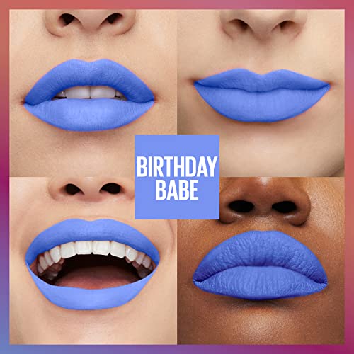 Maybelline New York Super Stay Matte Ink Liquid Lipstick, Transfer-Proof, Long-Lasting, Limited-Edition Birthday-Cake-Scented Shades, Birthday Babe, 0.17 fl oz