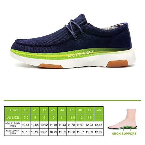 Arch Support Shoes for Men, Mens Plantar Fasciitis Shoes, High Arch Slip on for Men, Mens Diabetic Loafers, Fashion Sneaker for Men, Mens Comfort Loafer Shoes for Walk, Supportive Deck Shoes Size 12