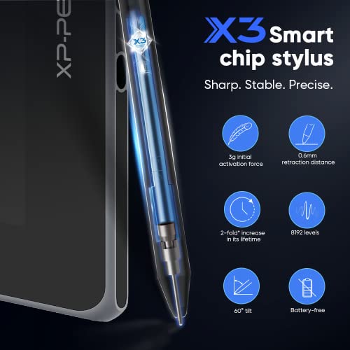 Drawing Tablet with Screen XP-PEN Artist16 2nd Computer Graphic Tablet Full-Laminated Pen Display with Battery-Free X3 Stylus 10 Express Keys Android Support Drawing Monitor(127% sRGB,15.4" Black)