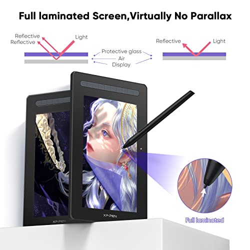 Drawing Tablet with Screen XP-PEN Artist16 2nd Computer Graphic Tablet Full-Laminated Pen Display with Battery-Free X3 Stylus 10 Express Keys Android Support Drawing Monitor(127% sRGB,15.4" Black)