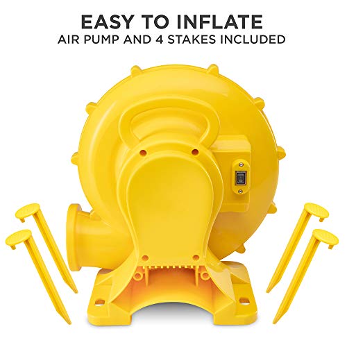Sunny & Fun Big Time Bounce-A-Round Inflatable Water Slide Park – Heavy-Duty for Outdoor Fun - Climbing Wall, Slide & Splash Pool – Easy to Set Up & Inflate with Included Air Pump & Carrying Case