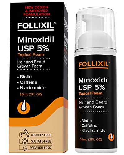 5% Minoxidil for Men and Women Lotion - 1 Month - Hair Growth Serum with Biotin, Caffeine and Niacinamide - Hair Regrowth Treatment For Stronger, Thicker Longer Hair - Stops Hair Thinning