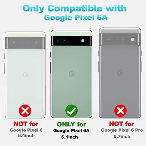 Google Pixel 6A 5G Case with Screen Protector, Military Grade Dual Layer Shockproof Heavy Duty Shockproof Full Body Protective Phone Cover, Built in Rotatable Magnetic Ring Holder for Pixel 6A (Black)