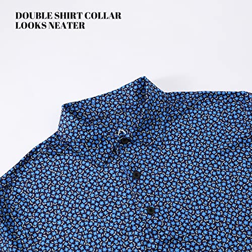 DEOLAX Mens Polo Shirts Fashion Print Golf Polo Shirts Casual Classic Fit Soft Breathable Short Sleeve Polo Shirts Wicking Lightweight Lapel Polo T-Shirt Top Performance Quick Dry Polo Shirts for Men