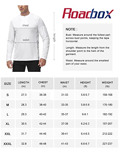 Roadbox Men's 1/4 Zip Pullover Long Sleeve with Zipper Pocket - UPF 50+ UV Sun Protection Camo Althletic Shirts for Golf Running Workout