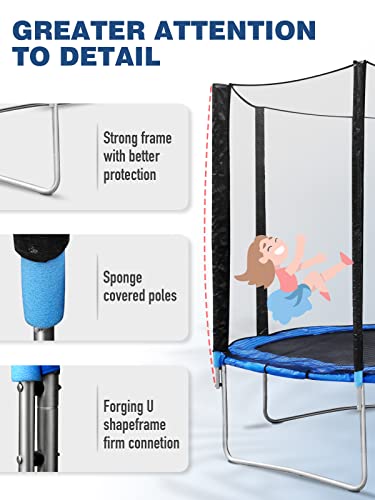 Careboda 14 FT Rebounder for Kids Adults - Cutting-Edge Polypropylene Jumping Mat with Recreation Rebounder Ladder & Enclosure Safety Net Provide Bounce Outdoor or Backyards