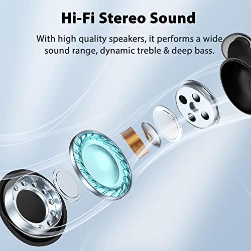CAPOXO Wireless Earbuds Bluetooth Headphones 40Hrs Playtime with Wireless Charging Case&Dual LED Power Display, IPX7 Waterproof Earphones, TWS in Ear Stereo Headset Built-in Mic for iPhone/Android