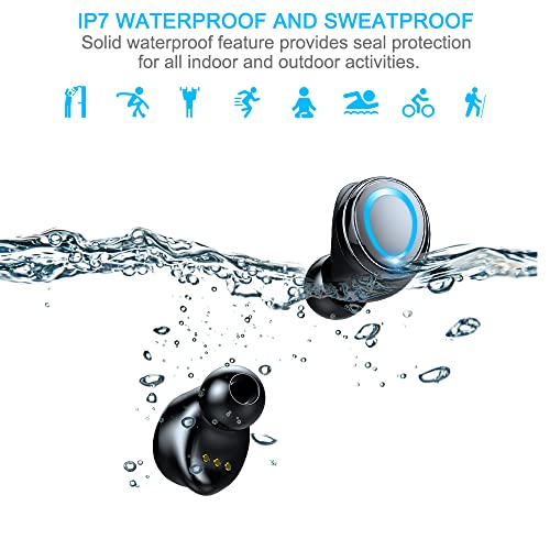 Motast Wireless Earbud, Bluetooth 5.1 Earbud with 140H Playtime, Bluetooth Headphones HiFi Stereo Noise Cancelling Wireless Earphones in Ear with Mic,USB-C Charging Case, Waterproof Sport Headset Grey