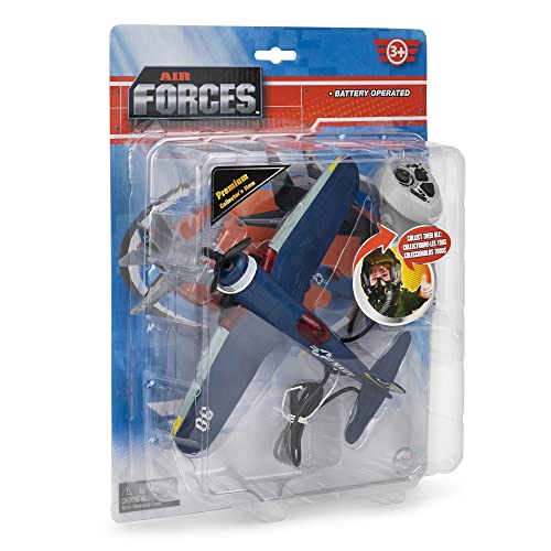 Playkidiz Wired Remote Control Plane, with Lights & Sounds Navy Airplane Toy with 43" Wire, Ages 3+, Perfect for Toddlers