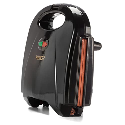 Zenith Electric Indoor Waffle Grill Maker with Zera Copper Non-Stick Grilling Plates, Countertop Bread Toaster Easy Storage & Clean, Perfect for Breakfast Grilled Cheese Egg & Steak, Black / Copper