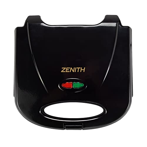 Zenith Electric Indoor Waffle Grill Maker with Zera Copper Non-Stick Grilling Plates, Countertop Bread Toaster Easy Storage & Clean, Perfect for Breakfast Grilled Cheese Egg & Steak, Black / Copper