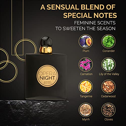 Opera Night Womens Perfume | Inspired by Opium Perfume for Women | Fragrance For women | Eau de Parfum | Natural Spray | Classic Warm Floral Scents of Clove And Lily of the Valley | 100 ML 3.4 Fl Oz