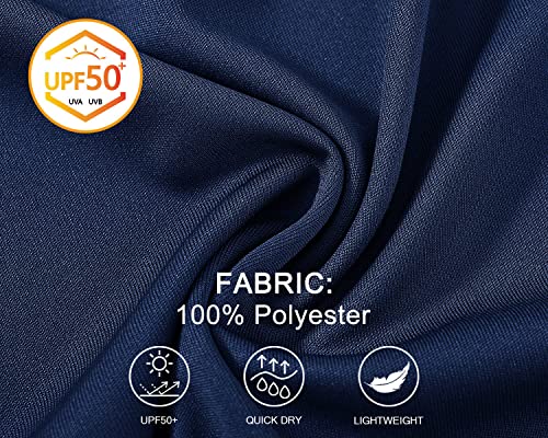 TBMPOY Men's Long Sleeve Rash Guard Shirts UPF 50+ Sun Protection Hiking Shirts Lightweight Outdoor Athletic Fishing Tops Navy XL